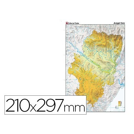 MAPA MUDO TEIDE COLOR DIN A4 ARAGON FISICO