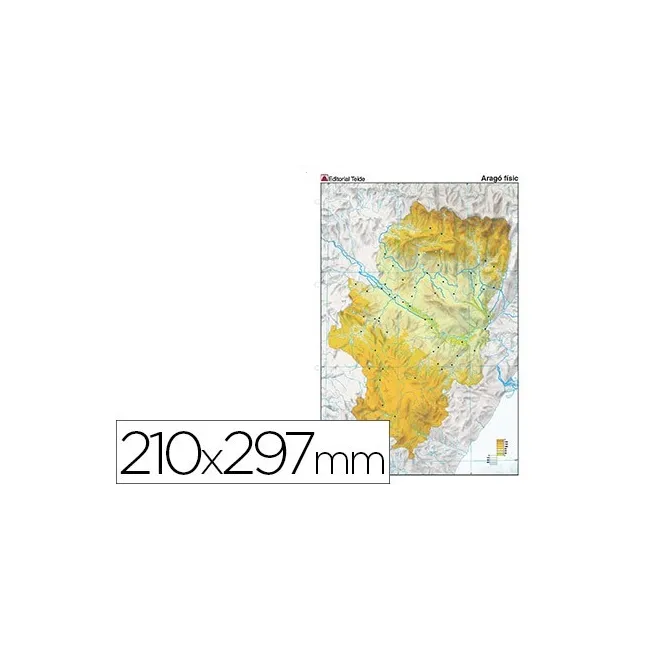 MAPA MUDO TEIDE COLOR DIN A4 ARAGON FISICO