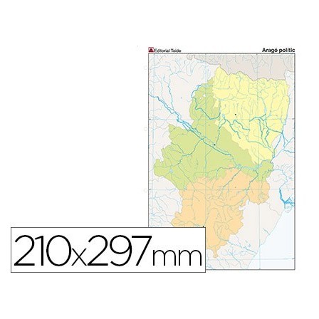 MAPA MUDO TEIDE COLOR DIN A4 ARAGON POLITICO