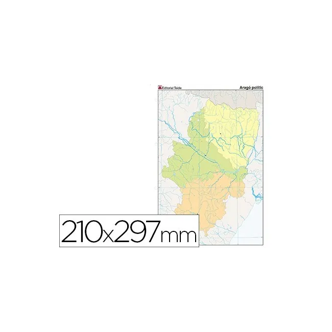 MAPA MUDO TEIDE COLOR DIN A4 ARAGON POLITICO
