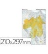 MAPA MUDO TEIDE COLOR DIN A4 CASTILLA-LA MANCHA FISICO