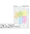 MAPA MUDO TEIDE COLOR DIN A4 CASTILLA-LA MANCHA POLITICO