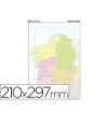 MAPA MUDO TEIDE COLOR DIN A4 GALICIA POLITICO