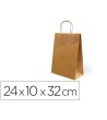 BOLSA DE PAPEL BASIKA KRAFT RECICLADO ASA RETORCIDA LISO NATURAL TA...