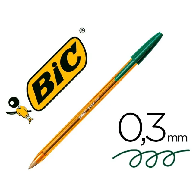 BOLIGRAFO BIC CRISTAL PUNTA FINA VERDE