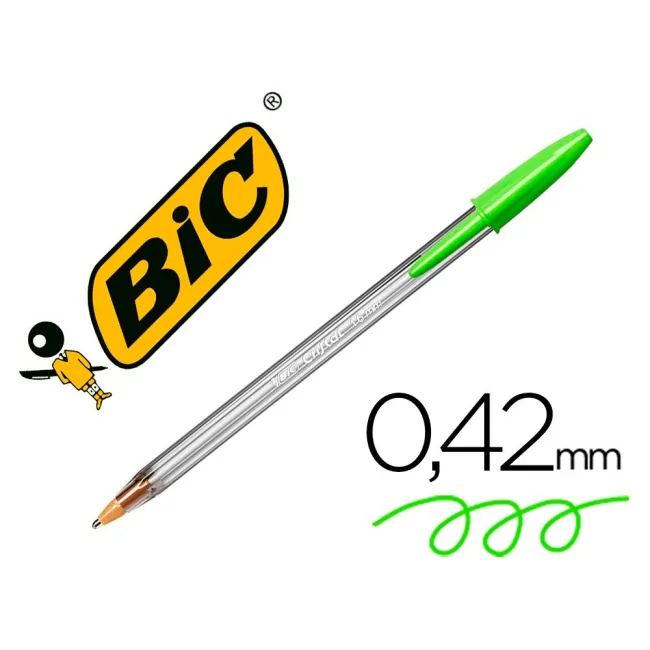 BOLIGRAFO BIC CRISTAL LARGE FASHION VERDE LIMA PUNTA 1,6 MM