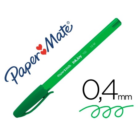 BOLIGRAFO PAPER MATE INKJOY 100 PUNTA MEDIA TRAZO 1 MM VERDE