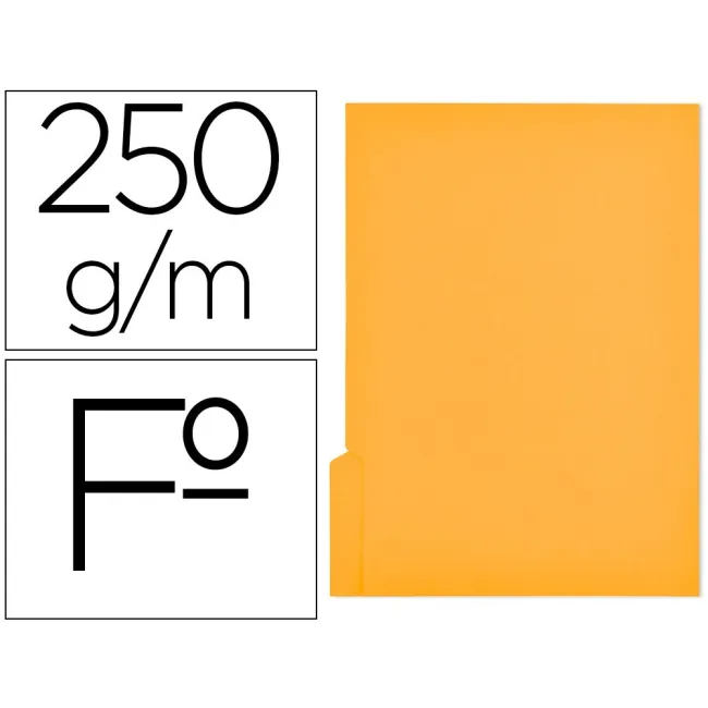 SUBCARPETA CARTULINA GIO FOLIO PESTAÑA IZQUIERDA 250 G/M2 AMARILLO