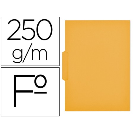 SUBCARPETA CARTULINA GIO FOLIO PESTAÑA CENTRAL 250 G/M2 AMARILLO