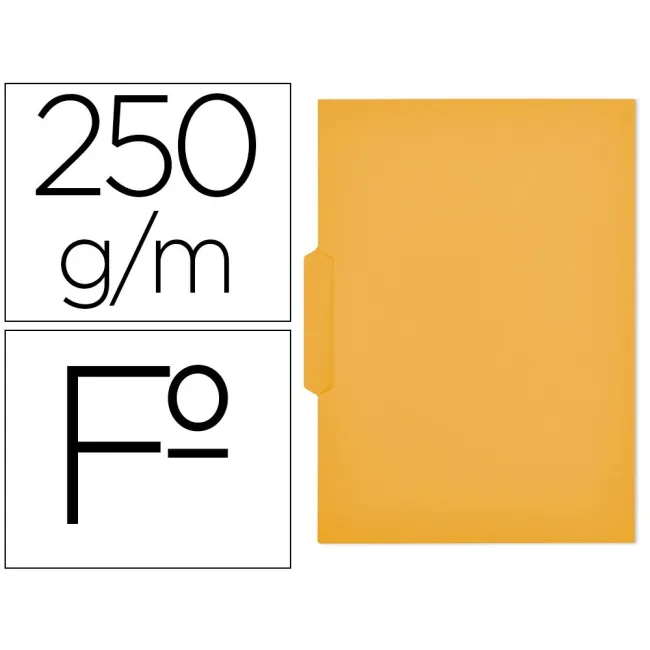 SUBCARPETA CARTULINA GIO FOLIO PESTAÑA CENTRAL 250 G/M2 AMARILLO