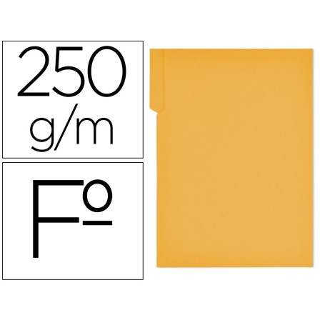 SUBCARPETA CARTULINA GIO FOLIO PESTAÑA DERECHA 250 G/M2 AMARILLO
