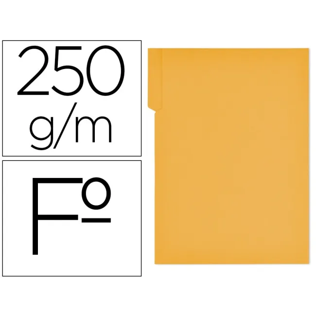 SUBCARPETA CARTULINA GIO FOLIO PESTAÑA DERECHA 250 G/M2 AMARILLO