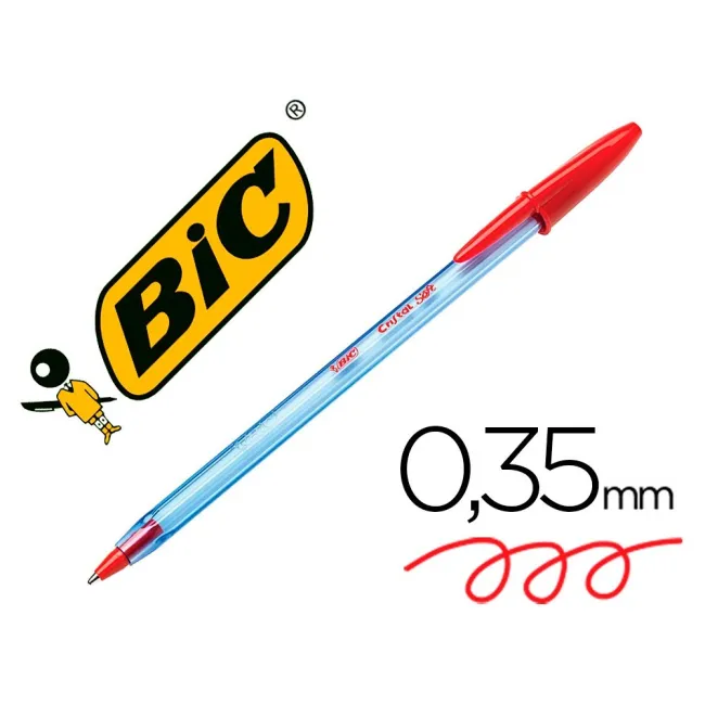 BOLIGRAFO BIC CRISTAL SOFT ROJO PUNTA DE 1,2 MM