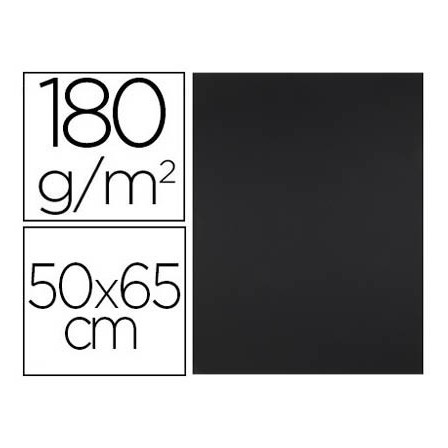 CARTULINA LIDERPAPEL 50X65 CM 180G/M2 NEGRO