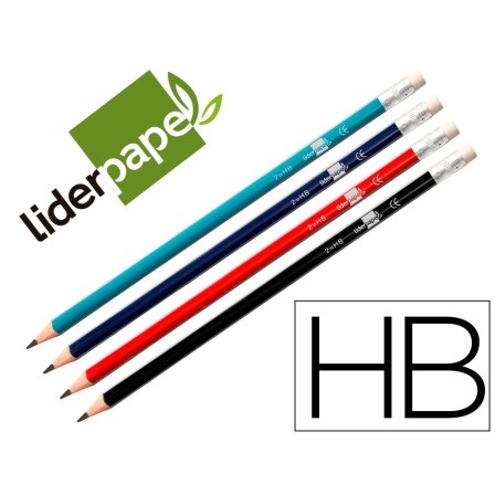 LAPIZ DE GRAFITO CON GOMA LIDERPAPEL TRIANGULAR