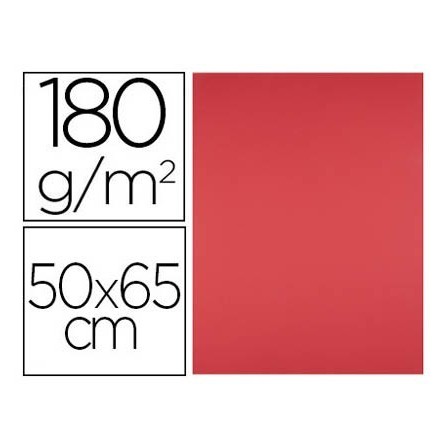 CARTULINA LIDERPAPEL 50X65 CM 180G/M2 ROJO
