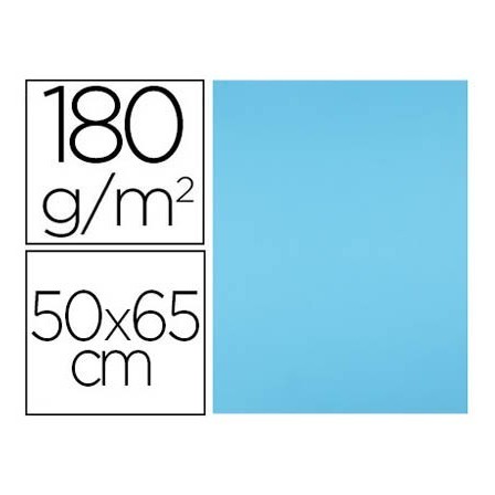 CARTULINA LIDERPAPEL 50X65 CM 180G/M2 AZUL TURQUESA