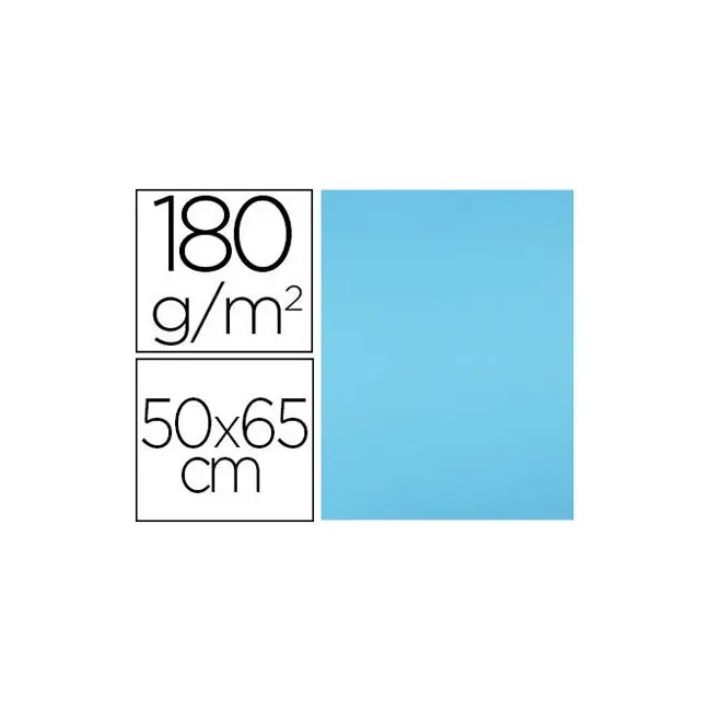 CARTULINA LIDERPAPEL 50X65 CM 180G/M2 AZUL TURQUESA