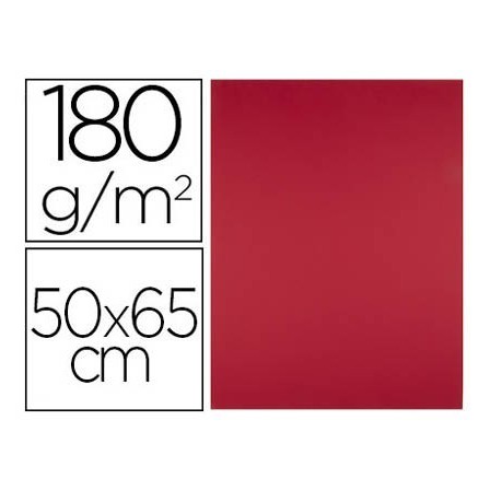 CARTULINA LIDERPAPEL 50X65 CM 180G/M2 ROJO NAVIDAD