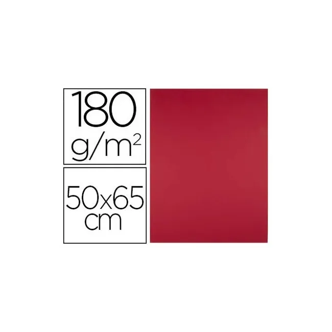 CARTULINA LIDERPAPEL 50X65 CM 180G/M2 ROJO NAVIDAD