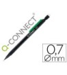 PORTAMINAS Q-CONNECT 0.7 MM CON 3 MINAS CUERPO NEGRO CON CLIP VERDE