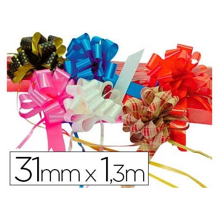 CINTA PARA HACER LAZOS ROJO 130 CM X 31 MM -UNIDAD