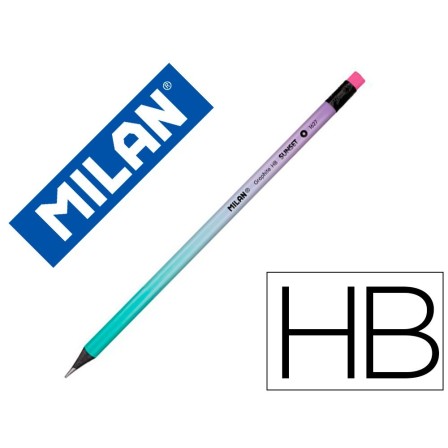 LAPICES DE GRAFITO MILAN SUNSET HB MADERA NEGRA DE TILO CON GOMA DE...