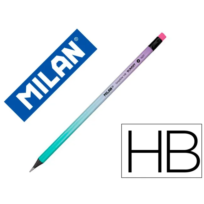 LAPICES DE GRAFITO MILAN SUNSET HB MADERA NEGRA DE TILO CON GOMA DE...