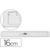 REGLA MOR 16 CM PLASTICO TRANSPARENTE CON BISEL