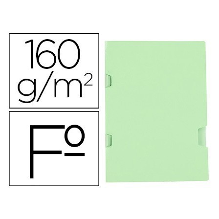 SUBCARPETA LIDERPAPEL FOLIO VERDE TRES UÑEROS PLASTIFICADA160G/M2