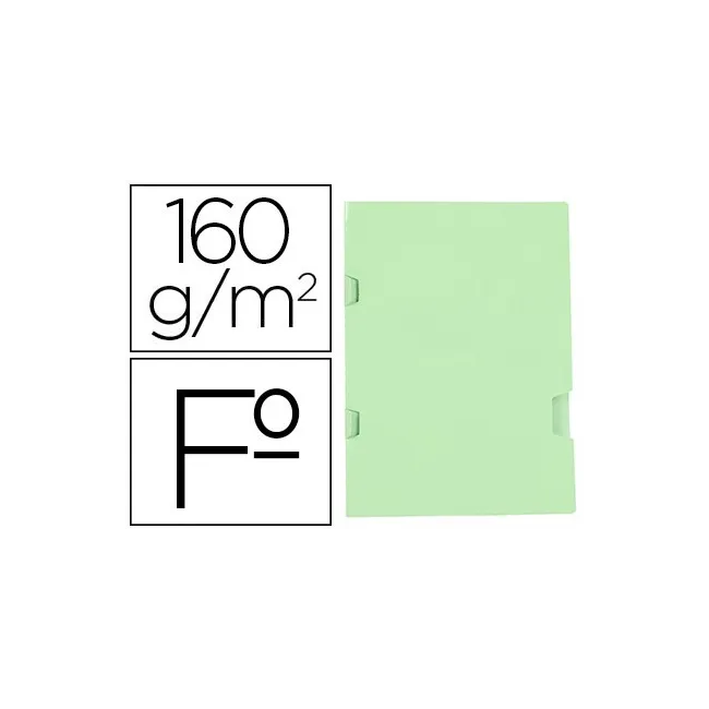 SUBCARPETA LIDERPAPEL FOLIO VERDE TRES UÑEROS PLASTIFICADA160G/M2