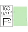 SUBCARPETA LIDERPAPEL FOLIO VERDE TRES UÑEROS PLASTIFICADA160G/M2