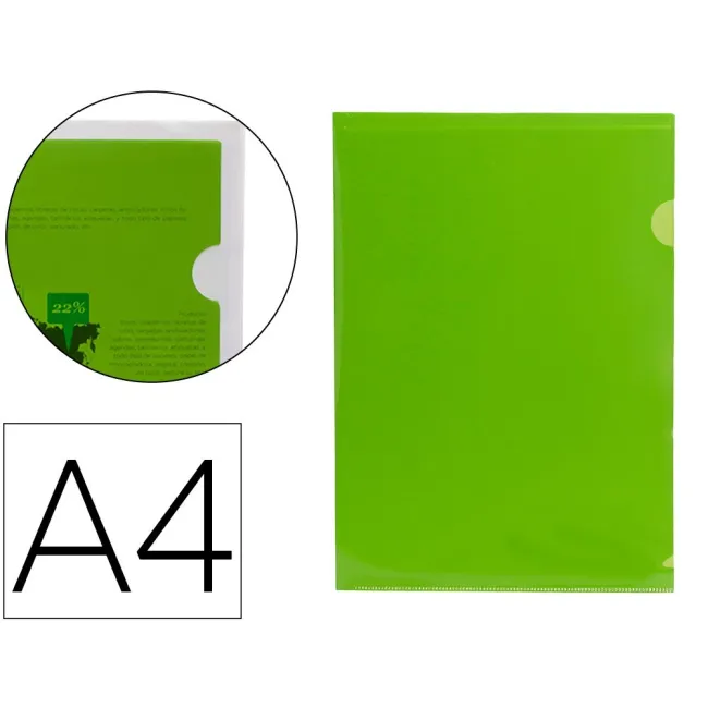 CARPETA LIDERPAPEL DOSSIER UÑERO 44003 POLIPROPILENO DIN A4 VERDE 2...