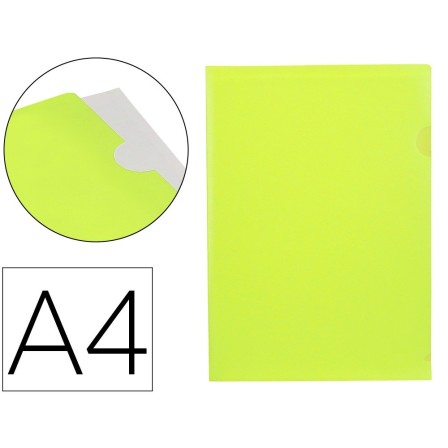 CARPETA LIDERPAPEL DOSSIER UÑERO POLIPROPILENO DIN A4 AMARILLO FLUO...