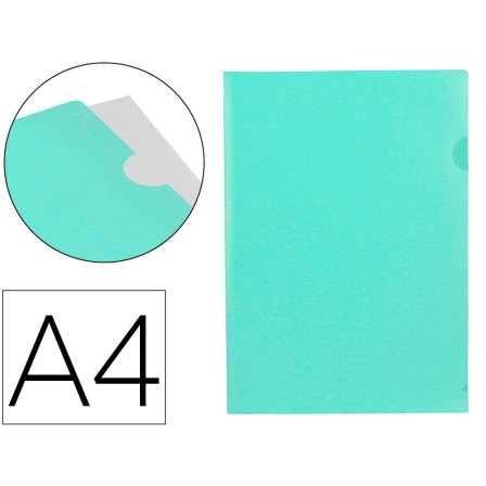 CARPETA LIDERPAPEL DOSSIER UÑERO POLIPROPILENO DIN A4 VERDE MANZANA...