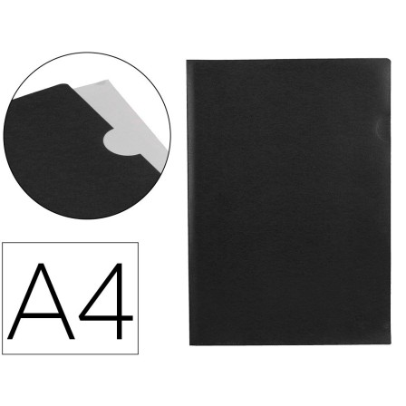 CARPETA LIDERPAPEL DOSSIER UÑERO POLIPROPILENO DIN A4 NEGRO OPACO 2...