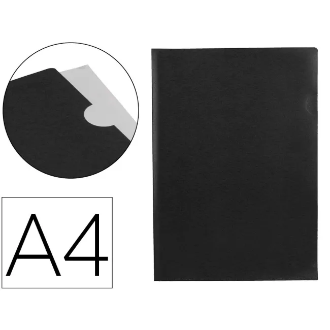 CARPETA LIDERPAPEL DOSSIER UÑERO POLIPROPILENO DIN A4 NEGRO OPACO 2...