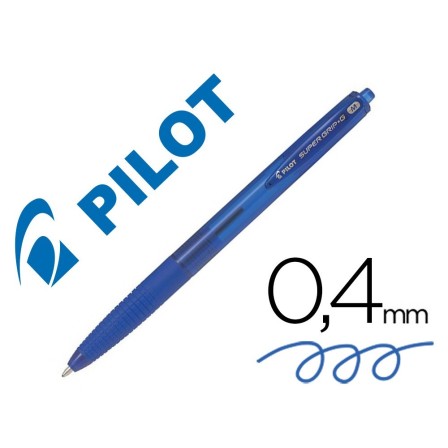 BOLIGRAFO PILOT SUPERGRIP G AZUL RETRACTIL SUJECION DE CAUCHO TINTA...
