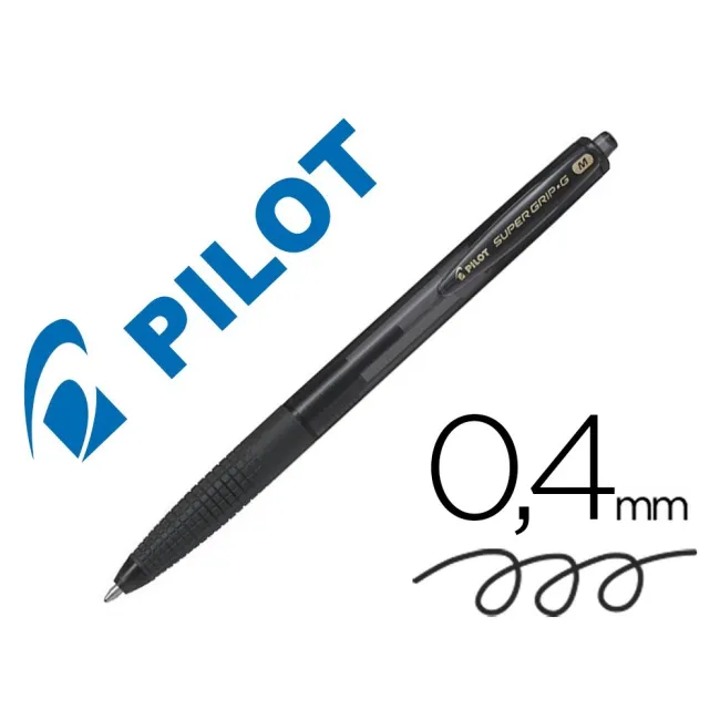 BOLIGRAFO PILOT SUPERGRIP G NEGRO RETRACTIL SUJECION DE CAUCHO TINT...