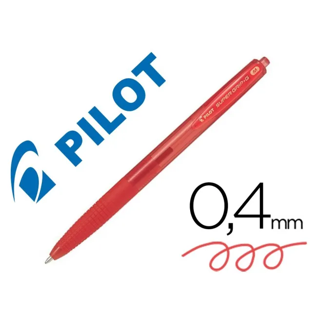 BOLIGRAFO PILOT SUPERGRIP G ROJO RETRACTIL SUJECION DE CAUCHO TINTA...