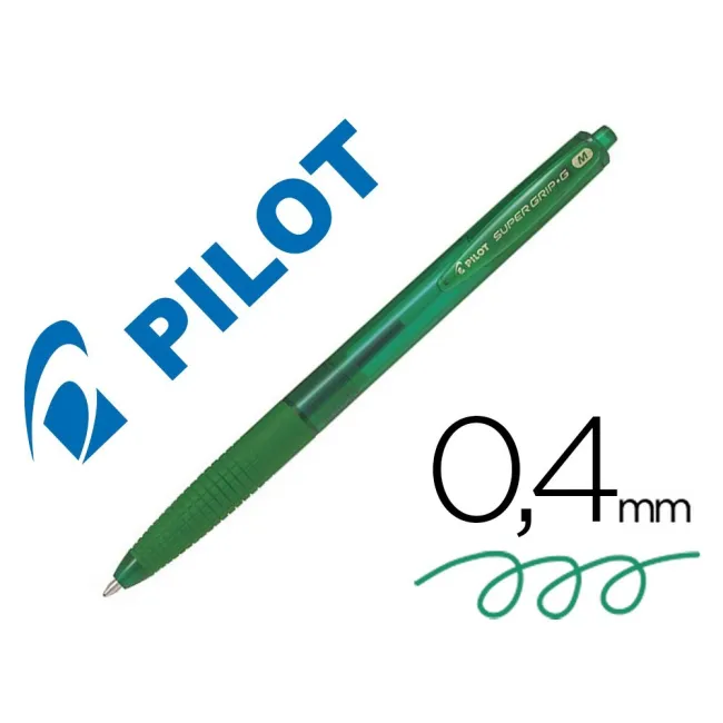 BOLIGRAFO PILOT SUPERGRIP G VERDE RETRACTIL SUJECION DE CAUCHO TINT...
