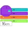 REGLA MOR 16 CM PLASTICO DE COLORES SURTIDOS GRADUADA Y BISELADA