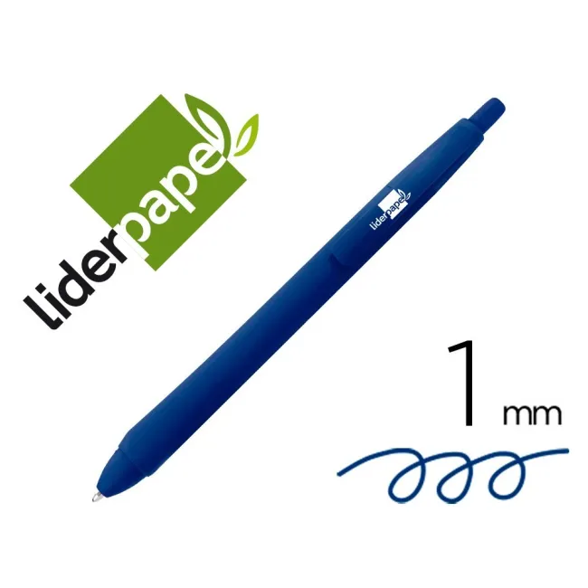 BOLIGRAFO LIDERPAPEL GUMMY TOUCH RETRACTIL 1,0 MM TINTA AZUL