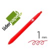 BOLIGRAFO LIDERPAPEL GUMMY TOUCH RETRACTIL 1,0 MM TINTA ROJA