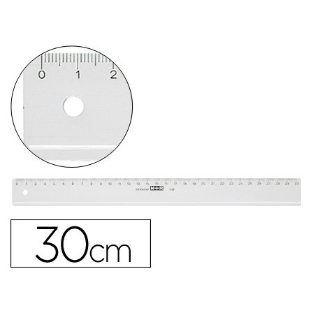 REGLA MOR 30 CM PLASTICO TRANSPARENTE
