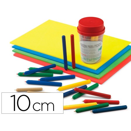 PUNZON PLASTICO DE COLOR -CON PUNTA DE ACERO LATONADO