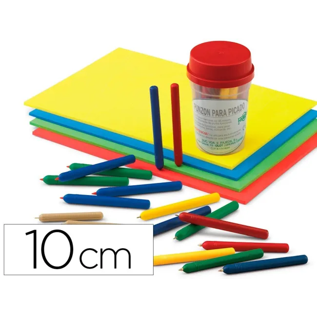 PUNZON PLASTICO DE COLOR -CON PUNTA DE ACERO LATONADO