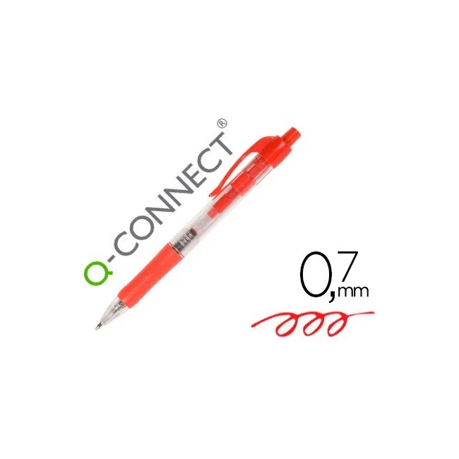 BOLIGRAFO Q-CONNECT ROJO RETRACTIL -CON SUJECION DE CAUCHO