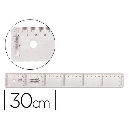 REGLA LIDERPAPEL 30 CM PLASTICO CRISTAL