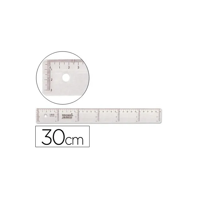 REGLA LIDERPAPEL 30 CM PLASTICO CRISTAL